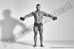 Underwear Gymnastic poses Man White Standing poses - ALL Muscular Short Brown Standing poses - simple Dynamic poses Academic